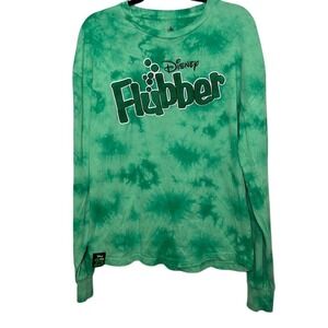 Disney Mens Green Tie-Dye Flubber 25th Anniversary Long Sleeve T-Shirt Medium